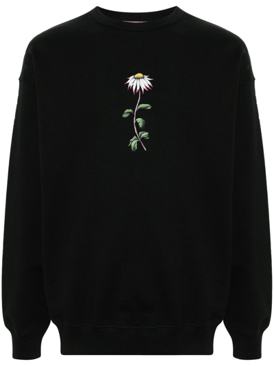 Shop Margherita Maccapani Macca Floral-print Sweatshirt - Unisex - Cotton In Black