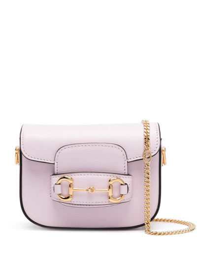 Shop Gucci Pink Horsebit 1955 Super Mini Leather Bag