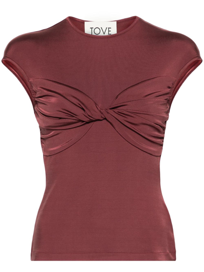 Shop Tove Red Paola Twisted Top
