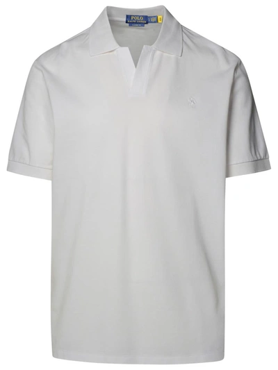 Shop Polo Ralph Lauren White Cotton Blend Polo Shirt