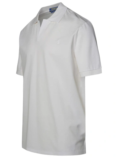Shop Polo Ralph Lauren White Cotton Blend Polo Shirt
