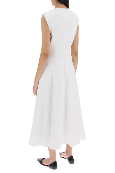 Shop Roland Mouret Cotton Poplin Midi Dress In In White