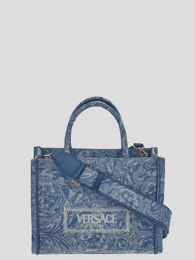 Shop Versace Bags In Bluegold