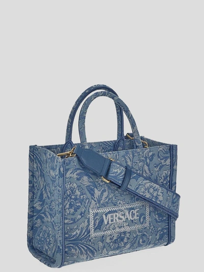 Shop Versace Bags In Bluegold