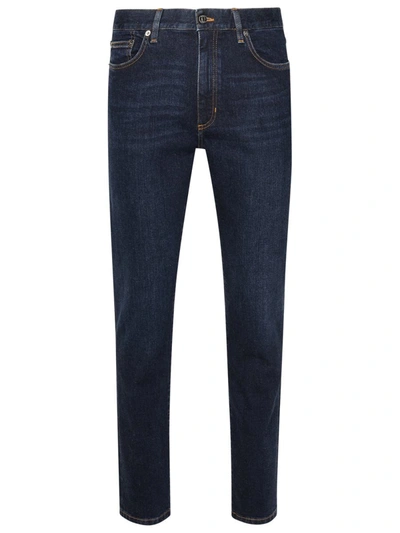 Shop Zegna Blue Cotton Jeans