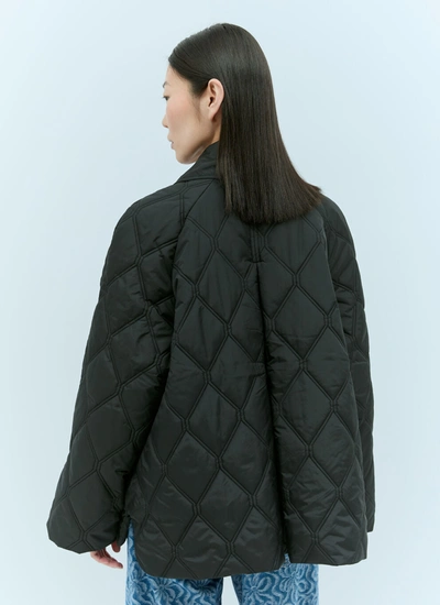 Shop Ganni Women Ripstop Quilted Jacket In Black