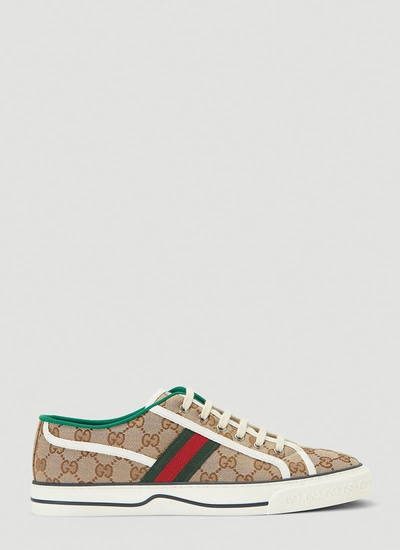 Shop Gucci Men Gg Tennis 1977 Sneakers In Cream