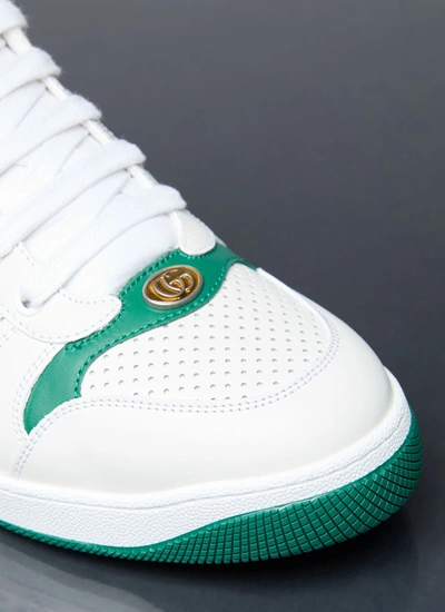 Shop Gucci Men Interlocking G Leather Sneakers In White