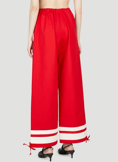 Shop Gucci Women Round Interlocking G Track Pants In Red