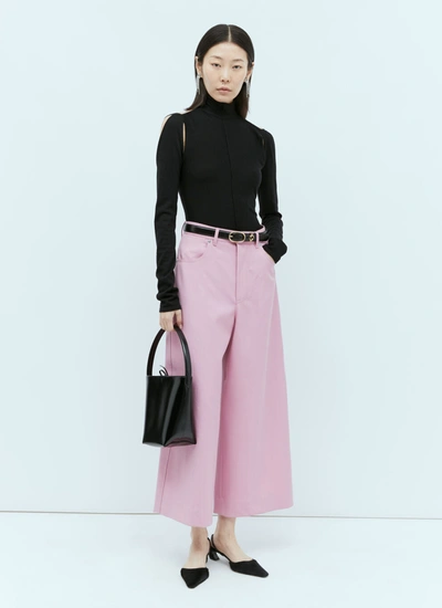 Shop Gucci Women Wool Drill Pants In Pink