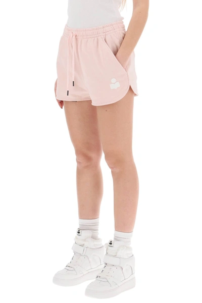 Shop Isabel Marant Étoile Isabel Marant Etoile Mifa Sports Shorts With Flocked Logo Women In Pink