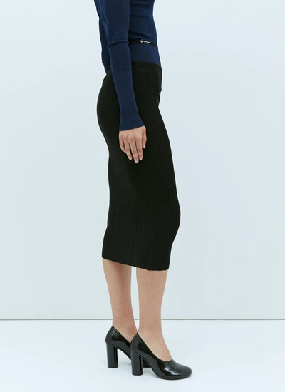 Shop Jacquemus Women La Jupe Pralù Midi Skirt In Black