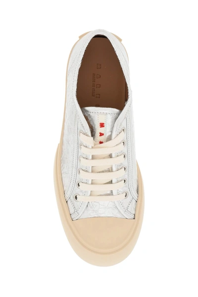 Shop Marni Metallic Leather Pablo Sneakers In Women In Silver