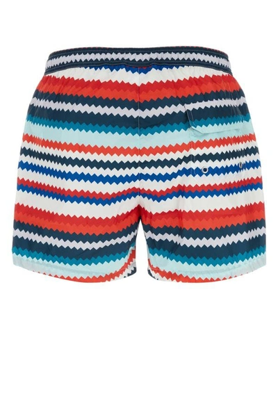 Shop Missoni Man Printed Polyester Swimming Shorts In Multicolor