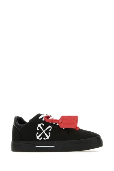 Shop Off-white Off White Man Black Canvas New Low Vulcanized Sneakers