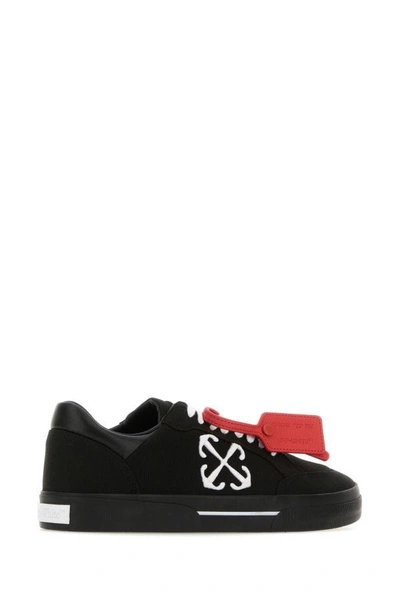 Shop Off-white Off White Man Black Canvas New Low Vulcanized Sneakers
