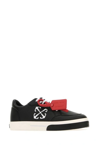 Shop Off-white Off White Man Black Leather New Low Vulcanized Sneakers