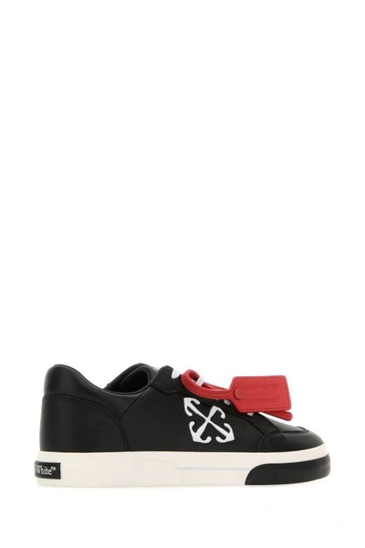 Shop Off-white Off White Man Black Leather New Low Vulcanized Sneakers