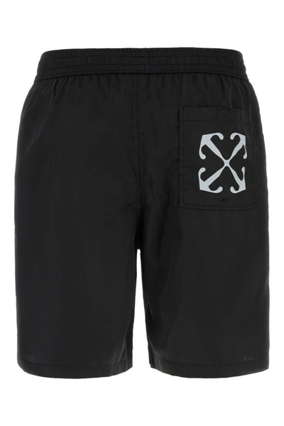 Shop Off-white Off White Man Black Polyester Arr Surfer Swimming Shorts