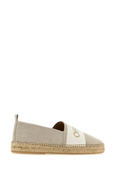 Shop Off-white Off White Man Sand Canvas Bookish Espadrilles In Brown