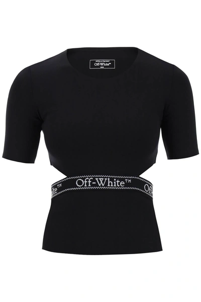 Shop Off-white "logo Band T-shirt With Cut Out Design Women In Black