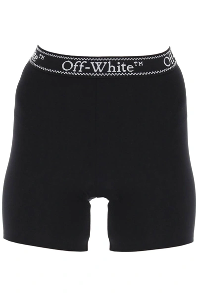 Shop Off-white Sporty Shorts With Branded Stripe Women In Black