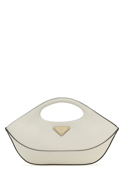 Shop Prada Woman White Leather Handbag