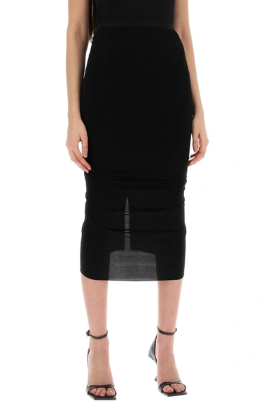 Shop Rick Owens "jersey Midi Skirt With Shrimp Women In Black