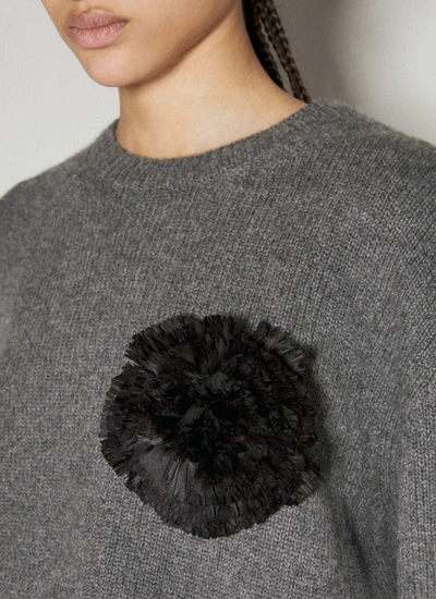 Shop Saint Laurent Women Silk Flower Brooch In Black