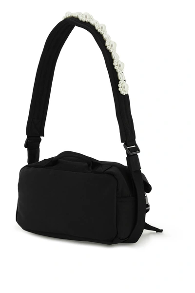 Shop Simone Rocha Nylon Crossbody Bag With Bows And Pearls Women In Black