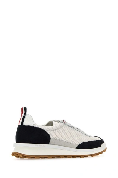 Shop Thom Browne Man Multicolor Mesh And Suede Sneakers