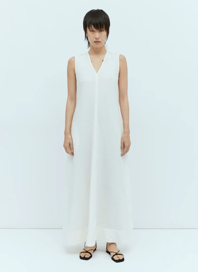 Shop Totême Toteme Women Fluid V Neck Maxi Dress In White