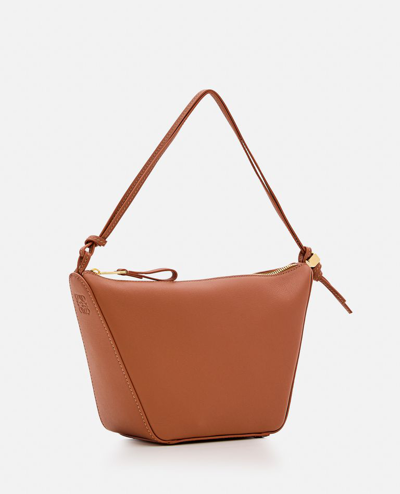 Shop Loewe Mini Hammock Hobo Leather Bag In Brown