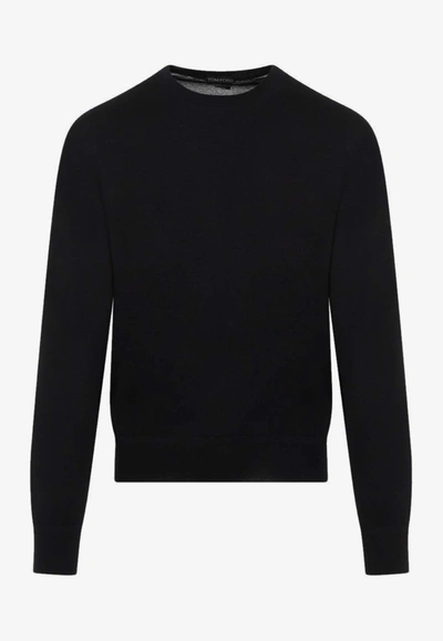 Shop Tom Ford Cashmere-silk Crewneck Sweater In Black