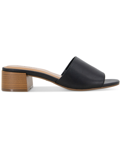 Shop Style & Co Women's Camillaa Block-heel Slide Sandals, Created For Macy's In Cognac Smooth