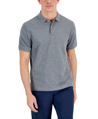 Shop Club Room Men's Classic Fit Performance Stretch Polo, Created For Macy's In Mid Grey Heather