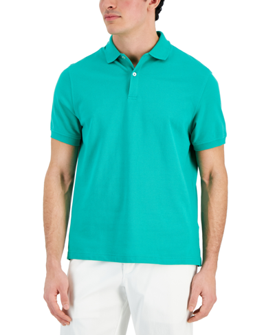 Shop Club Room Men's Classic Fit Performance Stretch Polo, Created For Macy's In True Green