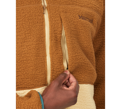 Shop Marmot Men's Aros Colorblocked Fleece Full-zip Jacket In Hazel,light Oak