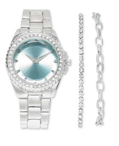 Shop Inc International Concepts Women's Silver-tone Bracelet Watch 39mm Gift Set, Created For Macy's