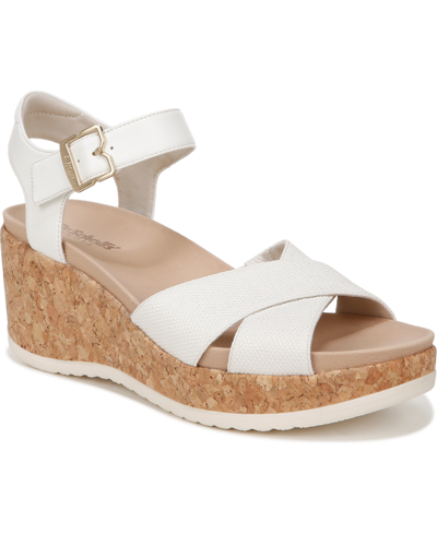Shop Dr. Scholl's Women's Citrine Sun Wedge Sandals In Off White Faux Leather