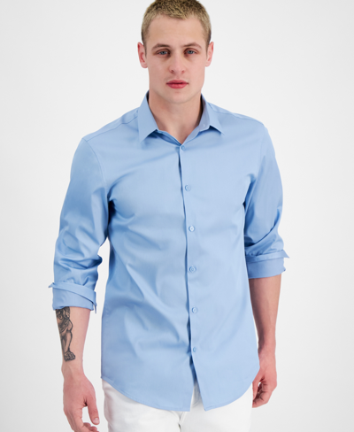 Shop Inc International Concepts Men's Miles Regular-fit Dress Shirt, Created For Macy's In Stillwater
