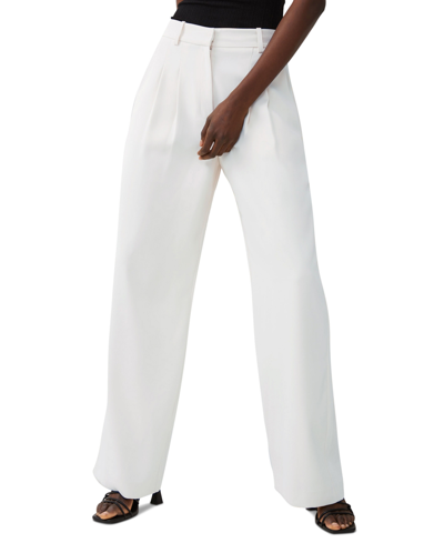 Shop French Connection Women's Harry Wide-leg Suiting Pants In Summer White