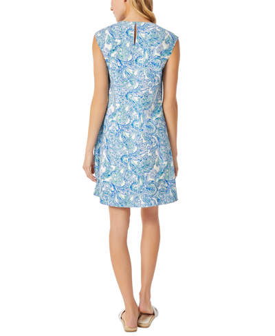 Shop Jones New York Women's Paisley-print Linen Swing Dress In Light Sapphire Multi