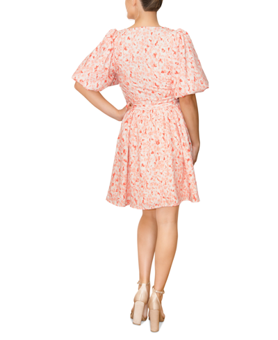 Shop Rachel Rachel Roy Women's Valeria Puff-sleeve Belted Mini Dress In Navy Bloom