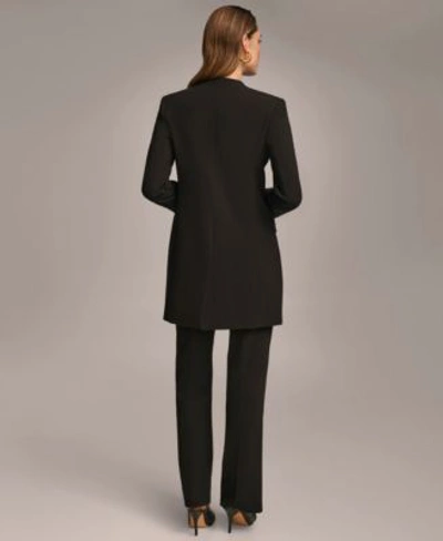 Donna Karan Collarles Topper Jacket Straight Leg Pant In Black