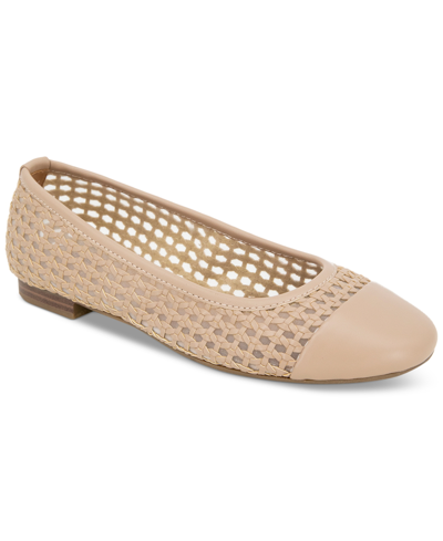 Shop Style & Co Women's Maddiee Cap-toe Woven Ballet Flats, Created For Macy's In Nude