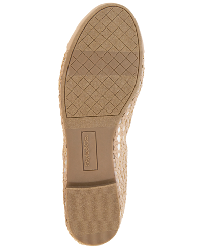 Shop Style & Co Women's Maddiee Cap-toe Woven Ballet Flats, Created For Macy's In Nude