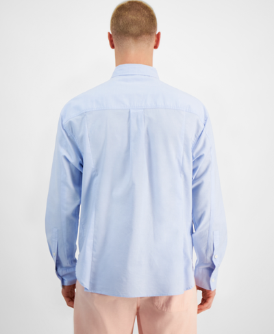 Sun + Stone Men's Bruno Oversized Button-front Long Sleeve Shirt, Created For Macy's In Light Blue