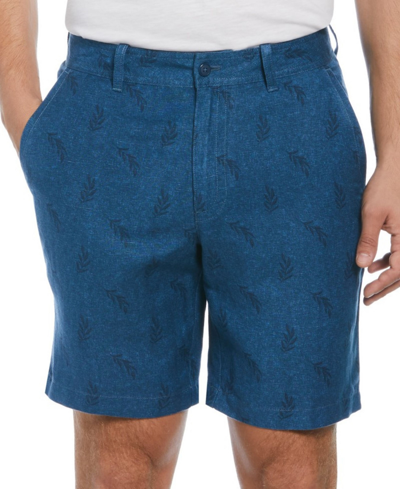Shop Cubavera Men's Flat-front 9" Linen Blend Shorts In Titan