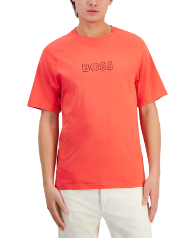 Shop Hugo Boss Boss By  Logo T-shirt, Created For Macy's In Medium Red